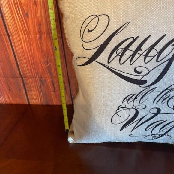 Decorative "Laughing All The Way" Throw Pillow - Christmas Home Decor Sofa - Picture 6 of 9